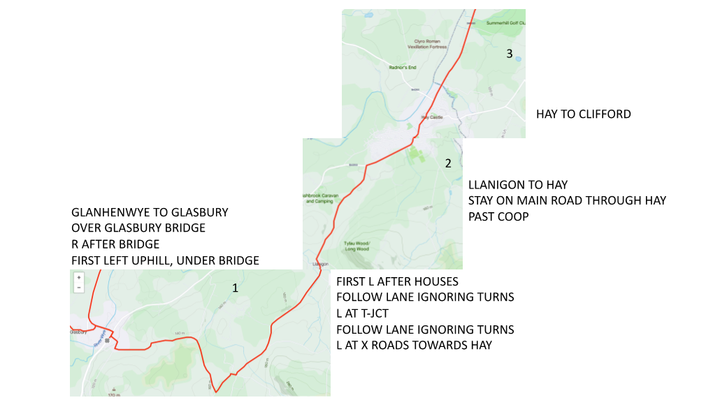 Glanhenwye to Glasbury Over Glasbury Bridge R