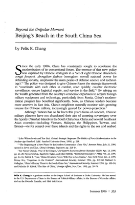 Beijing's Reach in the South China Sea by Felix K