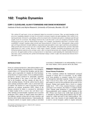 102: Trophic Dynamics