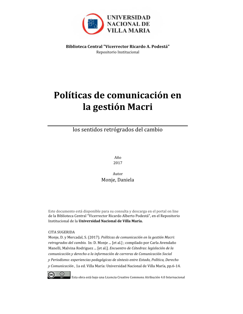 Políticas De Comunicación En La Gestión Macri