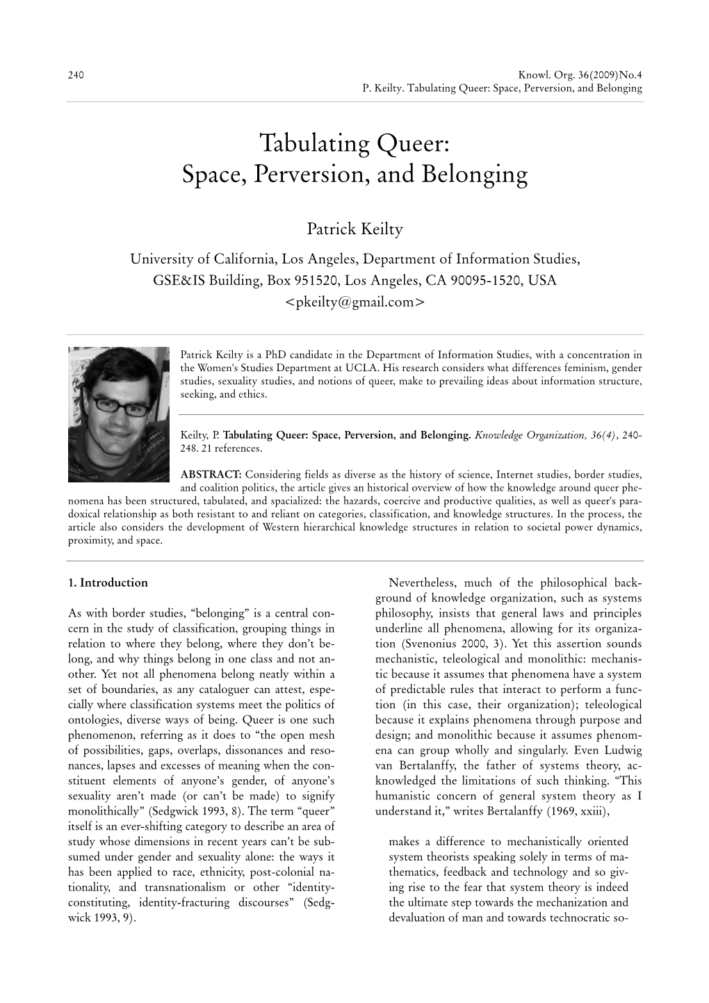 Tabulating Queer: Space, Perversion, and Belonging