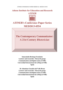 ATINER's Conference Paper Series MED2013-0554 the Contemporary
