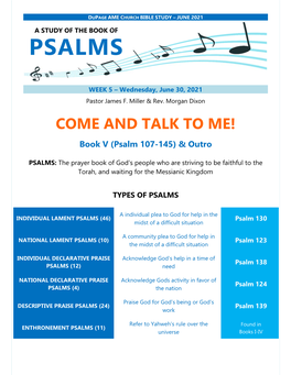 PSALMS Bible Study