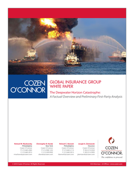 The Deepwater Horizon Catastrophe: a Factual Overview and Preliminary First-Party Analysis