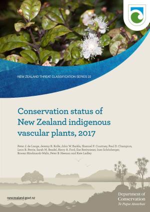 Conservation Status of New Zealand Indigenous Vascular Plants, 2017