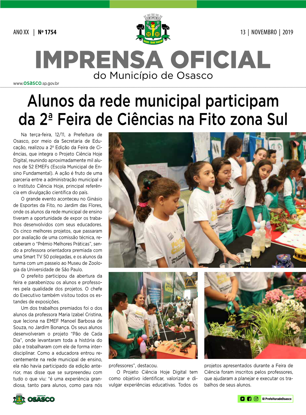 Alunos Da Rede Municipal Participam Da 2ª Feira De Ciências Na Fito