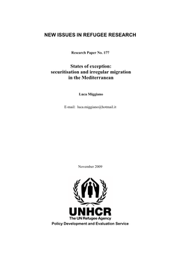 Securitisation and Irregular Migration in the Mediterranean