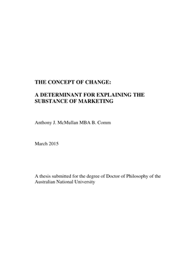 The Concept of Change