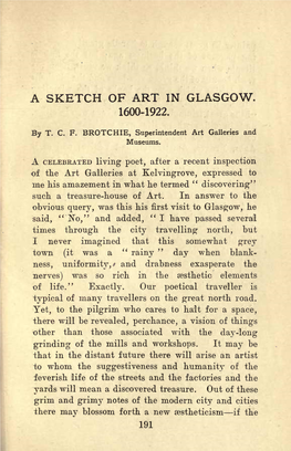 A. Sketch of Art in Glasgow, 1600-1932