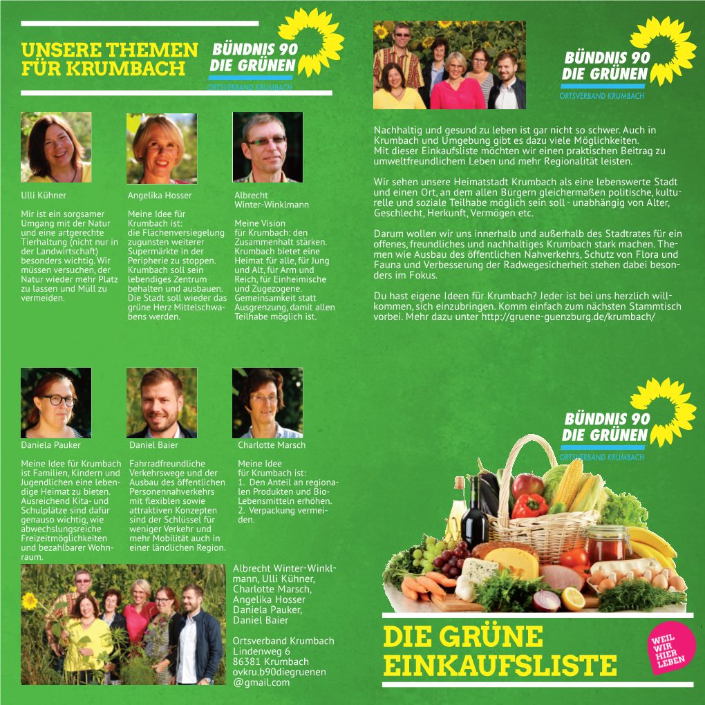 Ortsverband Krumbach Gruene Flyer