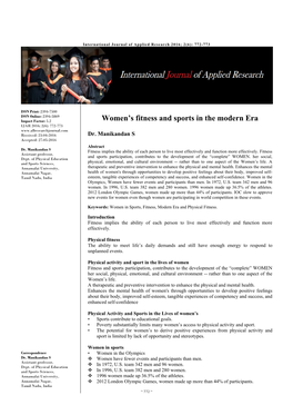 Women's Fitness and Sports in the Modern