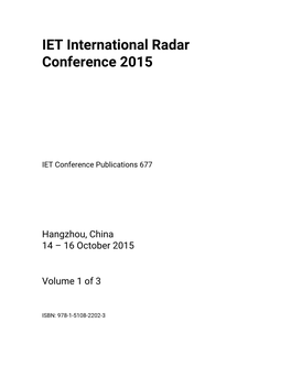 IET International Radar Conference 2015