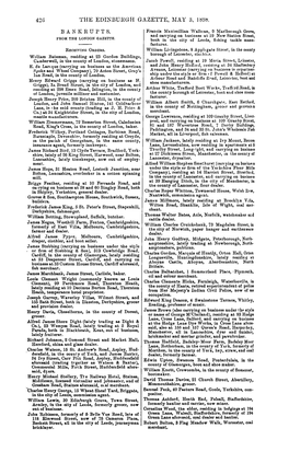 421) the Edinburgh Gazette, May 3, 1898. Bankrupts