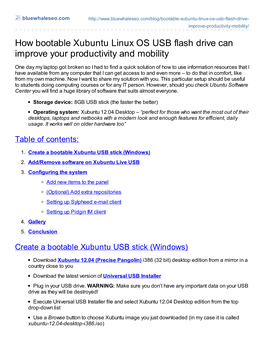 How Bootable Xubuntu Linux OS USB Flash Drive Can Improve Your Productivity and Mobility