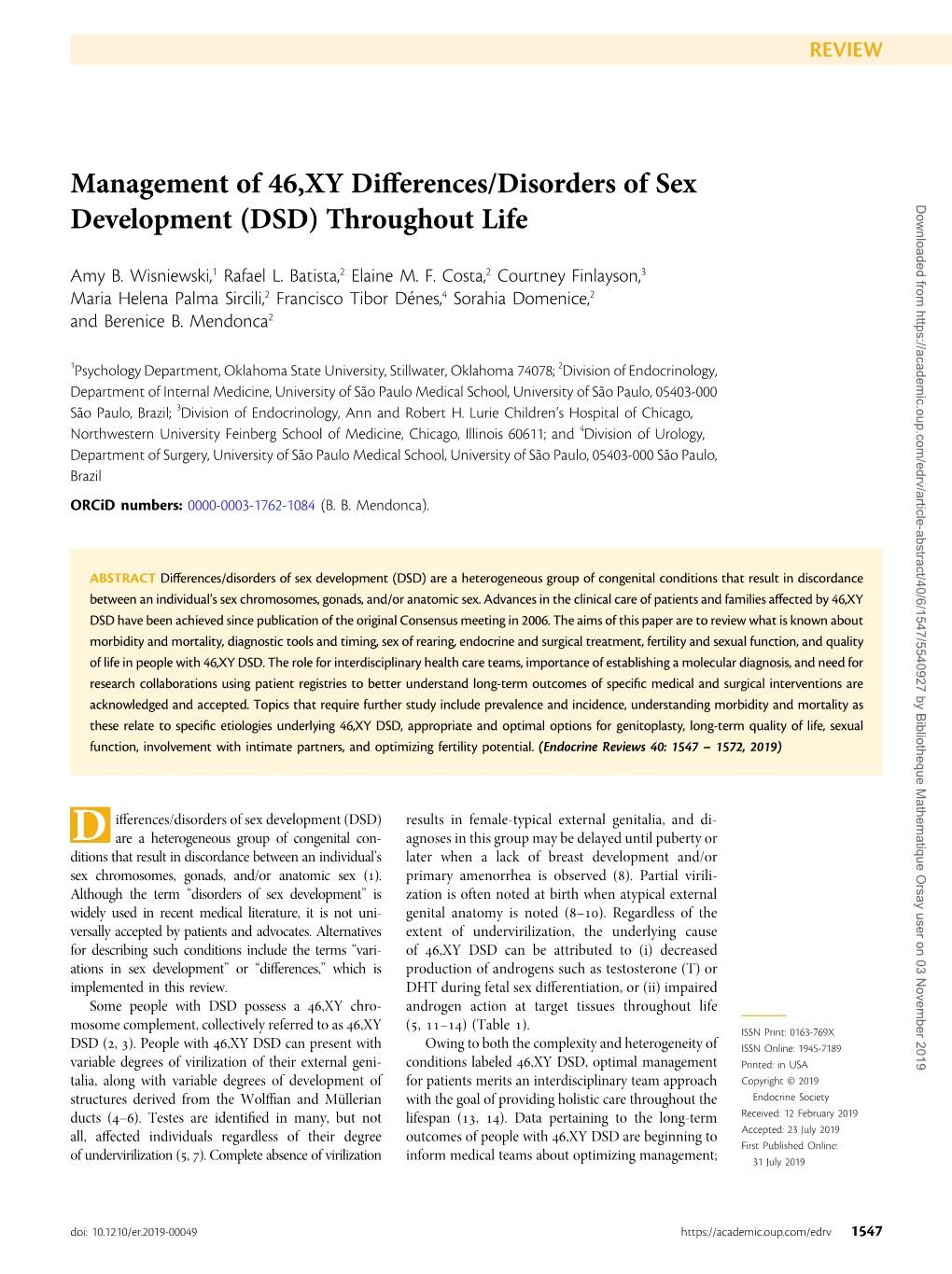 Management Of 46xy Differencesdisorders Of Sex Development Dsd 0524