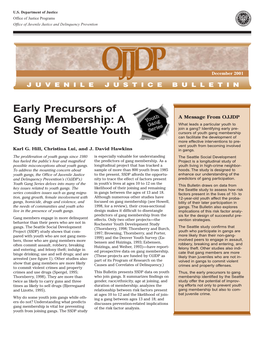 Early Precursors of Gang Membership: a Study of Seattle Youth