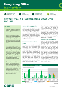 Hong Kong Office Marketview Q1 2013 CBRE Global Research and Consulting