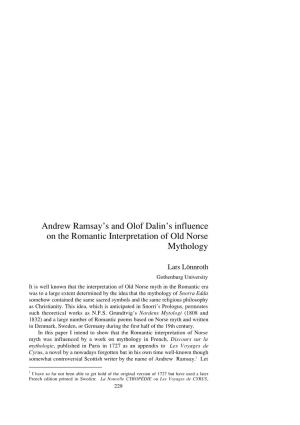 Andrew Ramsay's and Olof Dalin's Influence on the Romantic