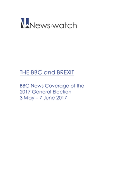 General Election 3 May – 7 June 2017
