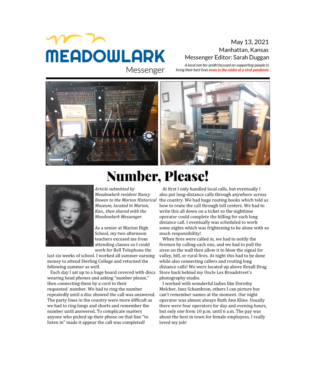 Meadowlark Messenger: May 13, 2021