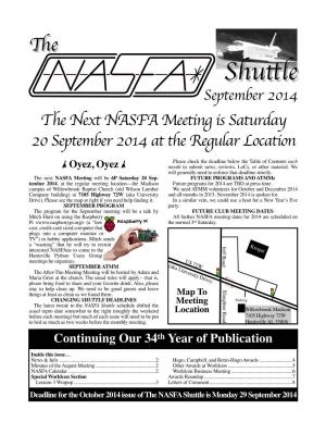 September 2014 NASFA Shuttle