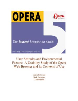 A Usability Study of the Opera Web Browser and Its Contexts of Use