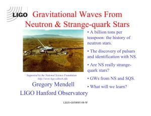 Gravitational Waves from Neutron & Strange-Quark Stars