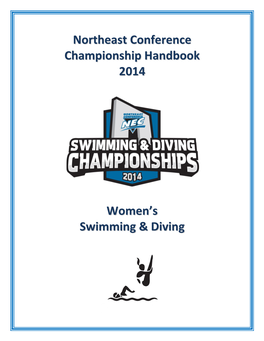 Northeast Conference Championship Handbook 2014 Women's