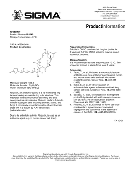 Rhizoxin from Rhizopus Sp. (R8149)