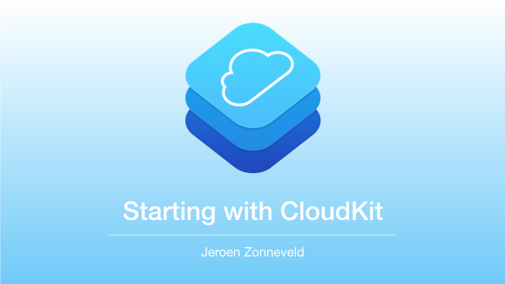 Starting with Cloudkit