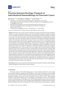 Prospects of Individualized Immunotherapy for Pancreatic Cancer