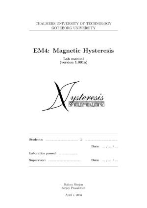 EM4: Magnetic Hysteresis – Lab Manual – (Version 1.001A)