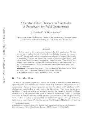 Operator-Valued Tensors on Manifolds: a Framework for Field