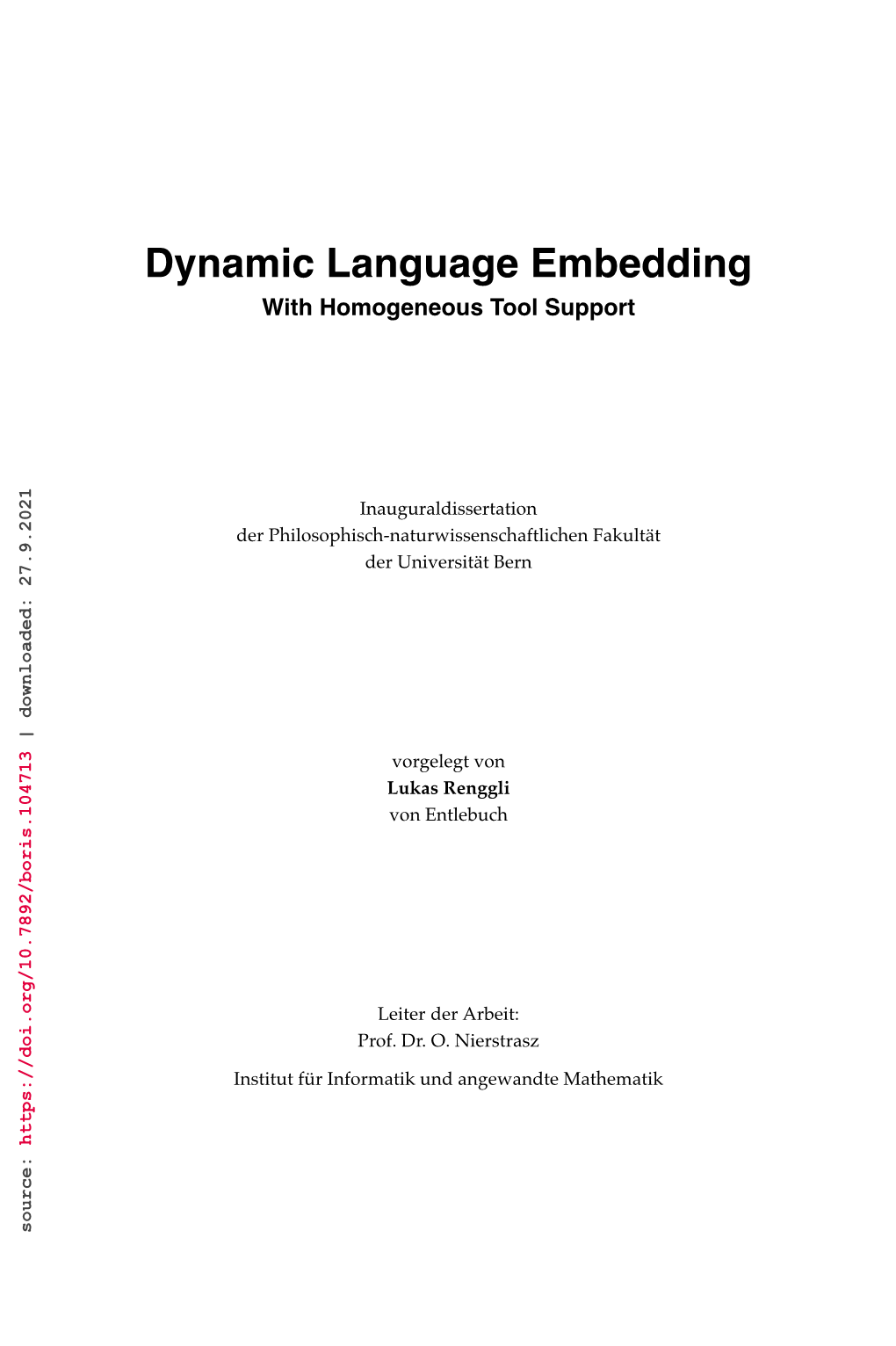 Dynamic Language Embedding