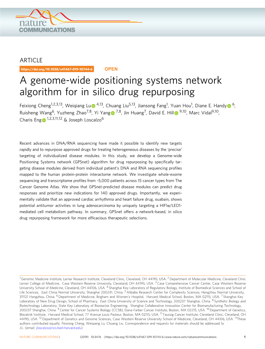 A Genome-Wide Positioning Systems Network Algorithm for in Silico Drug Repurposing