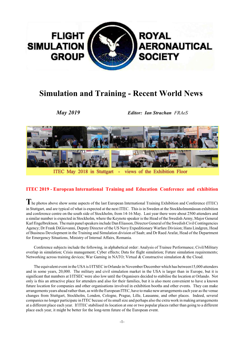 World Simulation Newsletter