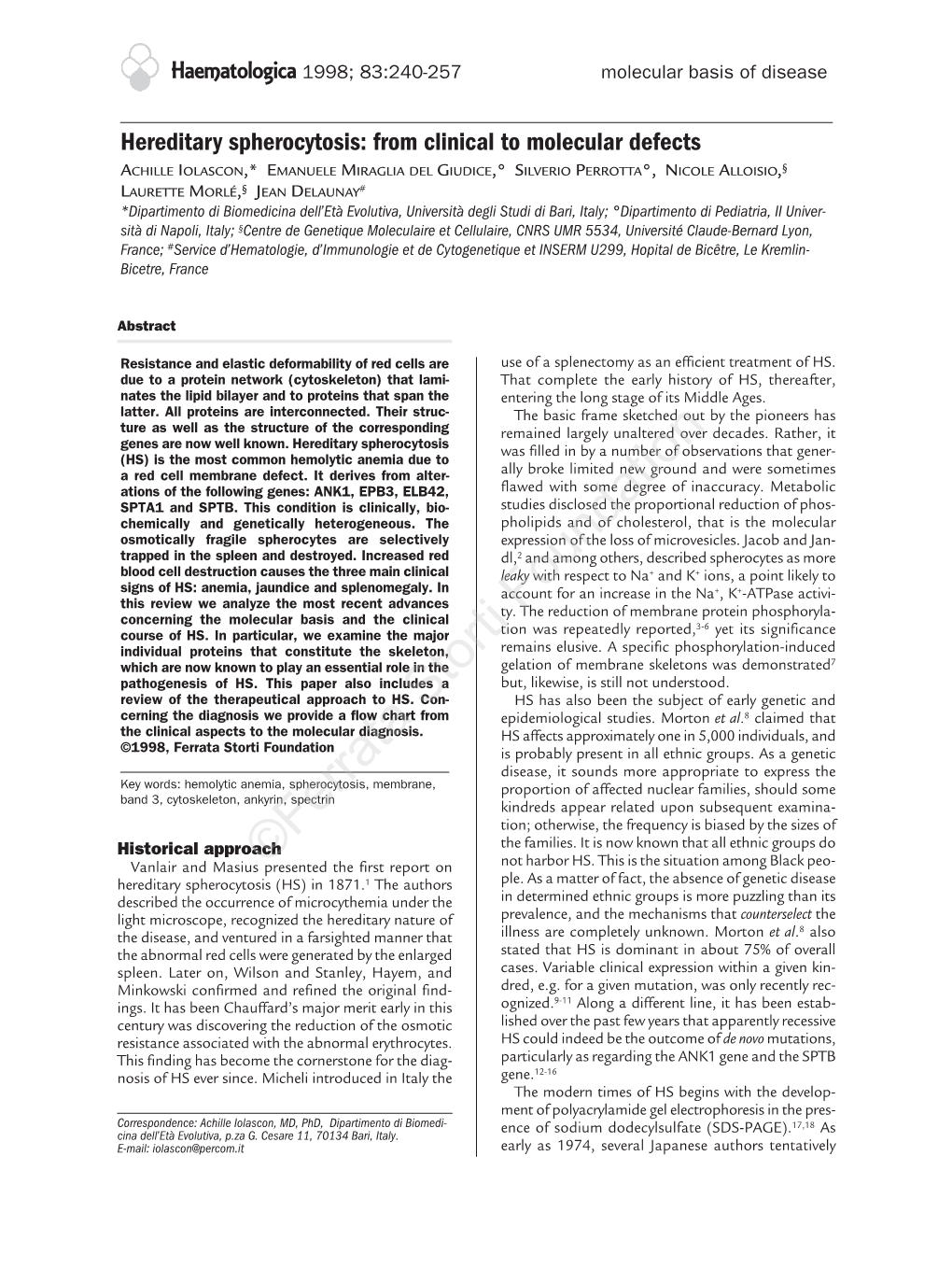 Hereditary Spherocytosis