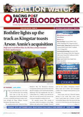 Rothfire Lights up the Track As Kingstar Toasts Arson Annie's Acquisition