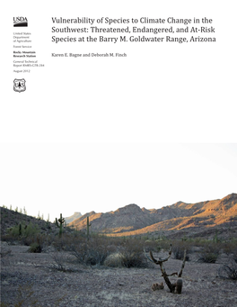 Vulnerability of Species to Climate Change in the Southwest: Threatened, Endangered, and At-Risk Species at the Barry M. Goldwater Range, Arizona