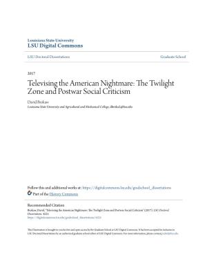 Televising the American Nightmare: the Twilight Zone and Postwar Social Criticism