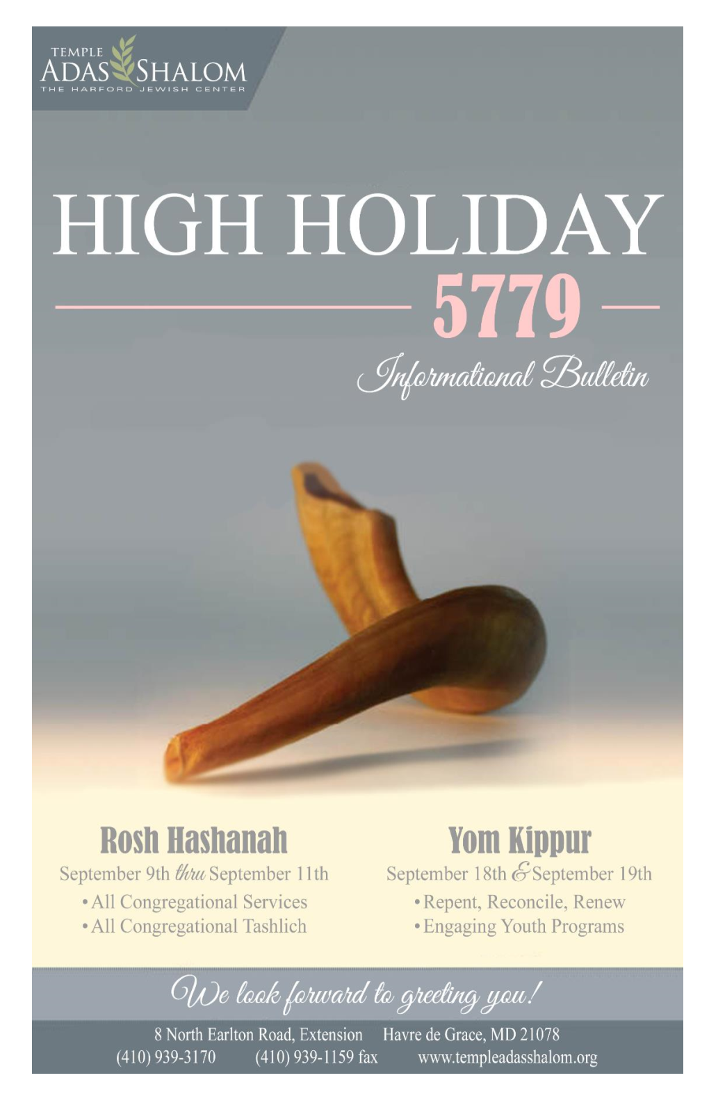 5779 High Holiday Schedule