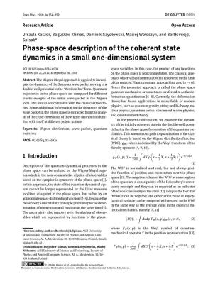 Phase-Space Description of the Coherent State Dynamics in a Small One-Dimensional System