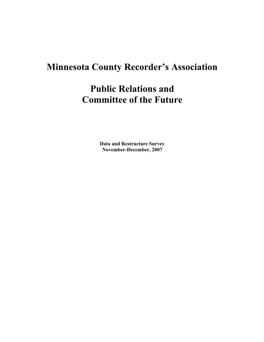 Minnesota County Recorder S Association