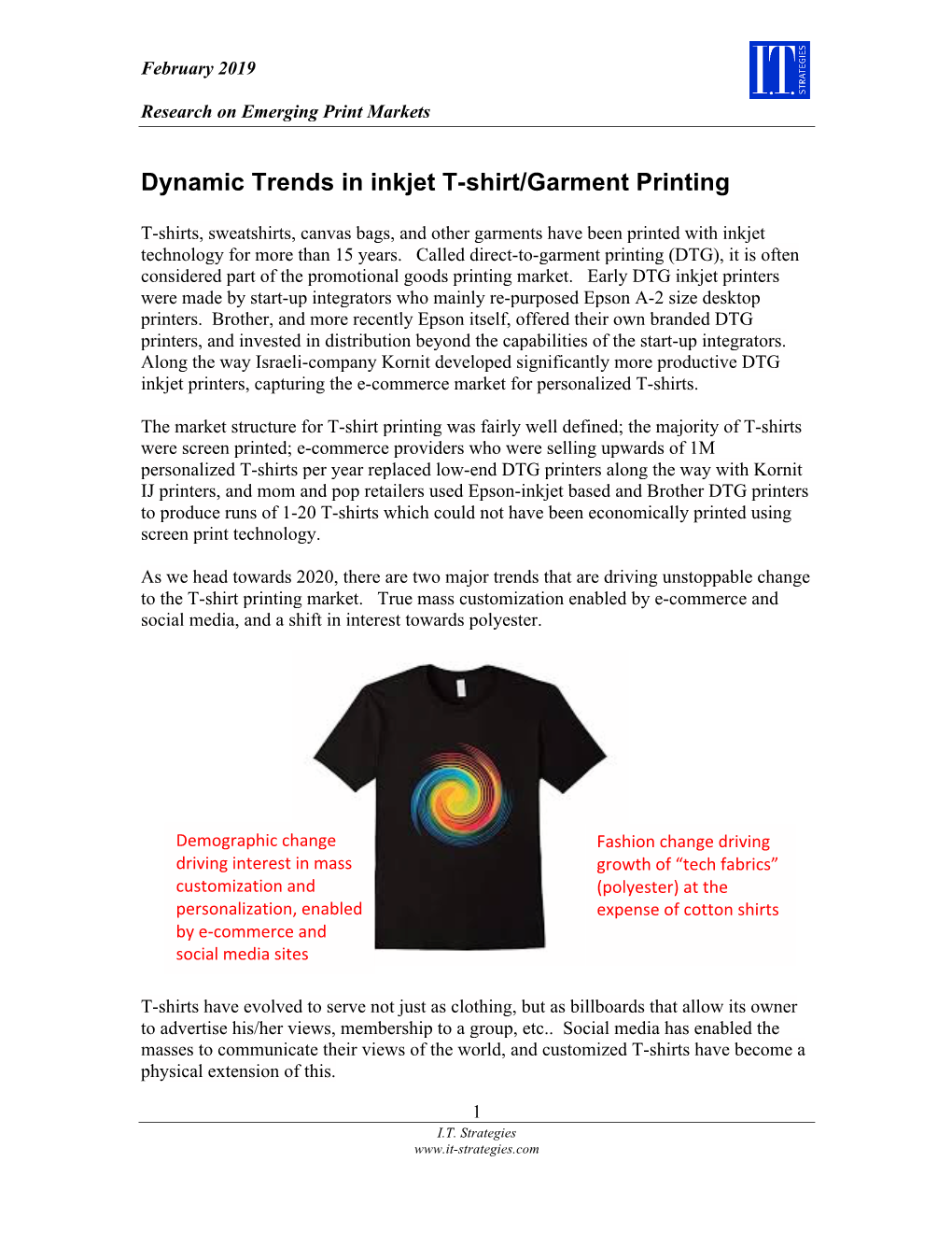 Dynamic Trends in Inkjet T-Shirt/Garment Printing