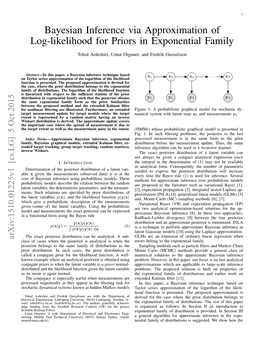 Bayesian Inference Via Approximation of Log-Likelihood for Priors in Exponential Family