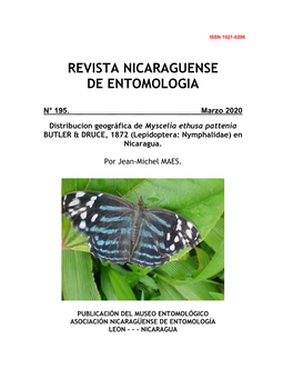 Distribución Geográfica De Myscelia Ethusa Pattenia BUTLER & DRUCE