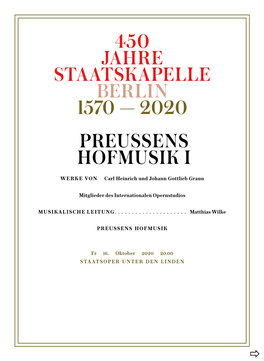 Preußens Hofmusik 1, Saison 2020/21