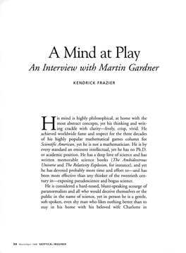 A Mind at Play an Interview with Martin Gardner