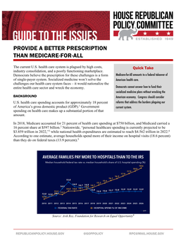 Provide a Better Prescription Than Medicare-For-All