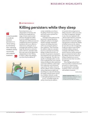 Antimicrobials: Killing Persisters While They Sleep